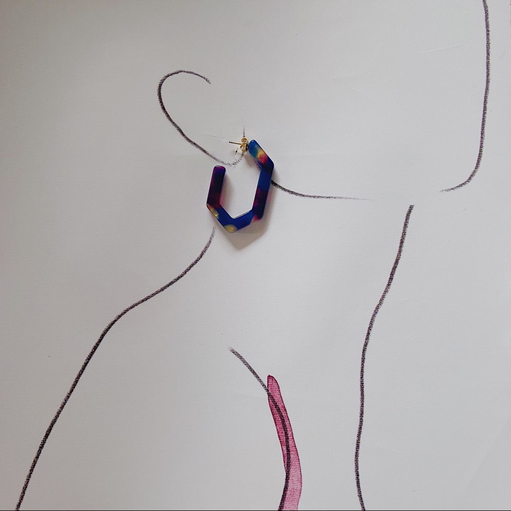 NWT Madewell Geometric Hoop Earrings - Picture 5 of 5